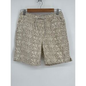 Bruno Oasis Floral Drawstring Shorts Size S Beige Casual Beach‎ Summer Menswear